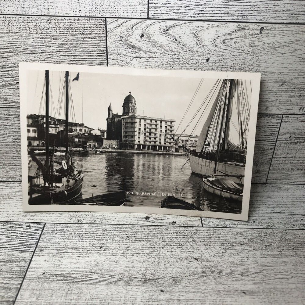 Vintage Paris Real Photo Post Card Boats Buildings Ephemera Memorabilia Souvenir